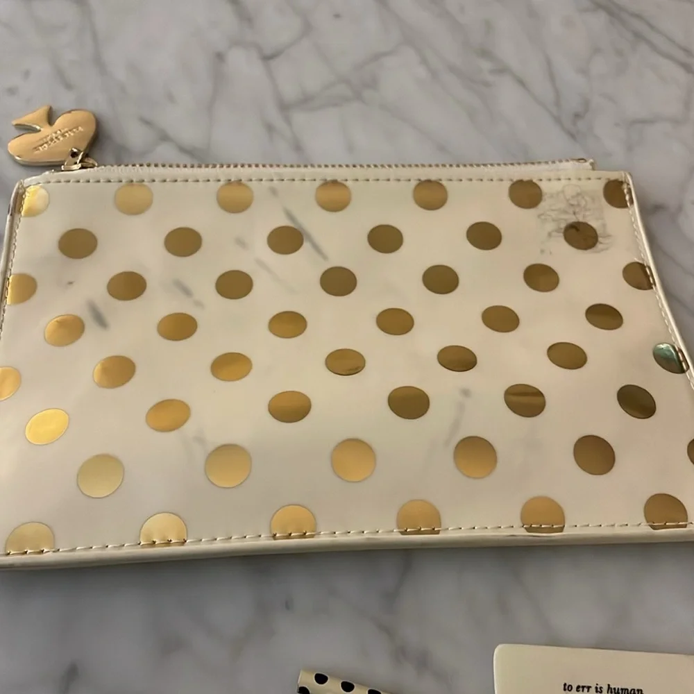 Kate Spade pencil case with ruler, eraser and pencils - Brand New with damage